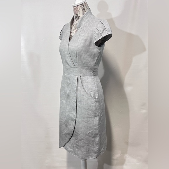 🛍️ANTONIO MELANI Light‎ khaki cap sleeve sheath dress size 4. - Picture 4 of 13